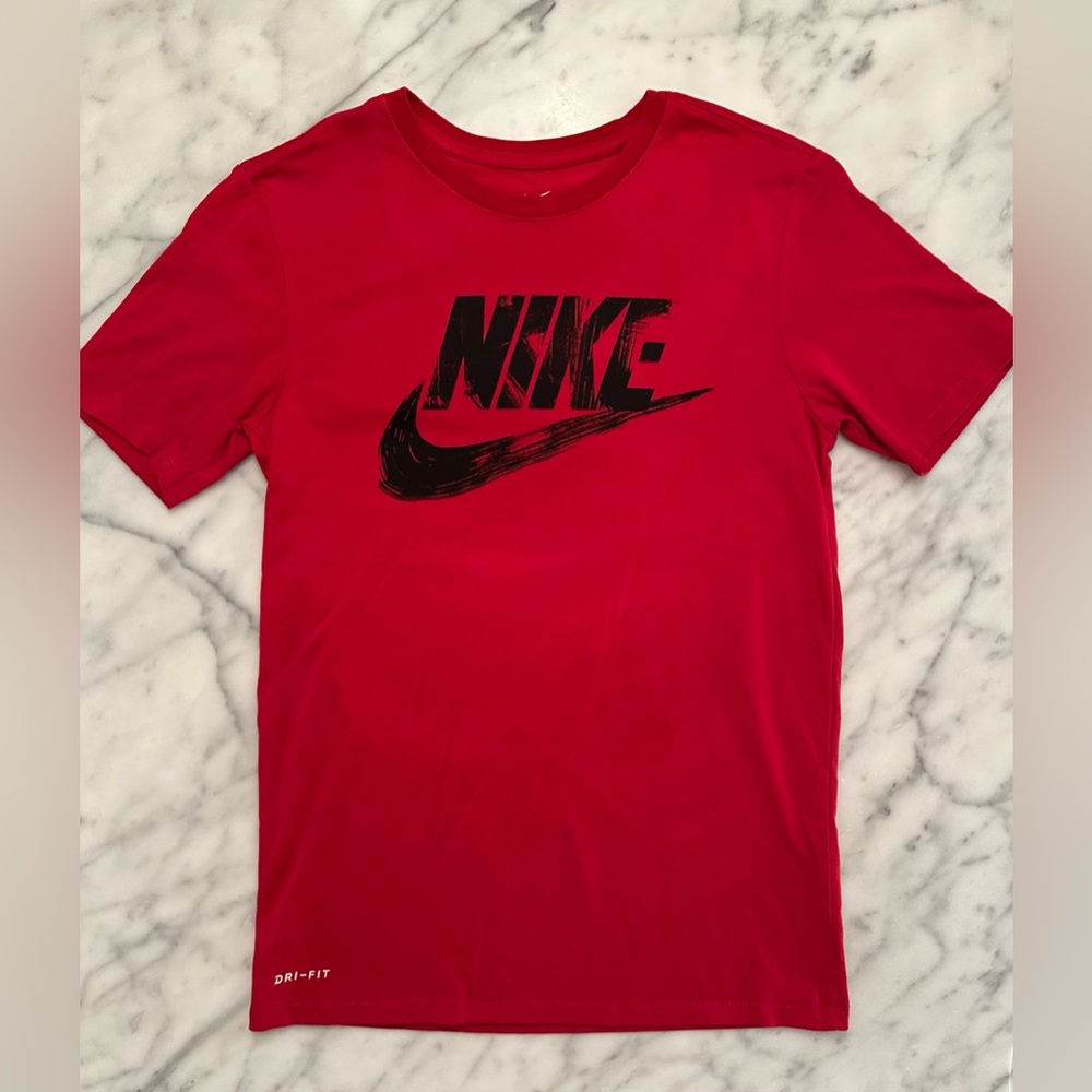 “The Nike Tee” Dri-Fit Red Short Sleeve T-shirt - Size Adult Small Athletic Cut
